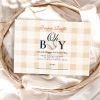 Vintage Baseball Boys Baby Shower Diapper Raffle