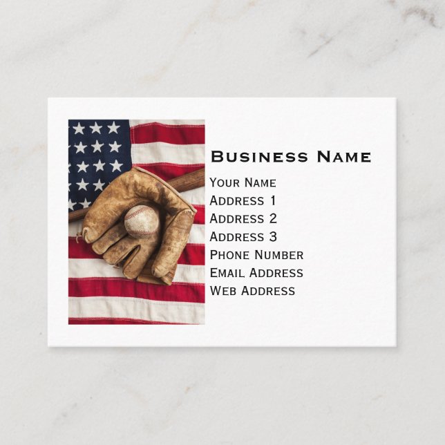 Vintage Baseball Business Card (Front)