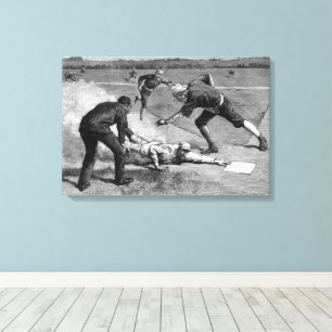 Vintage Baseball by Thure De Thulstrup, 1885 Canvas Print