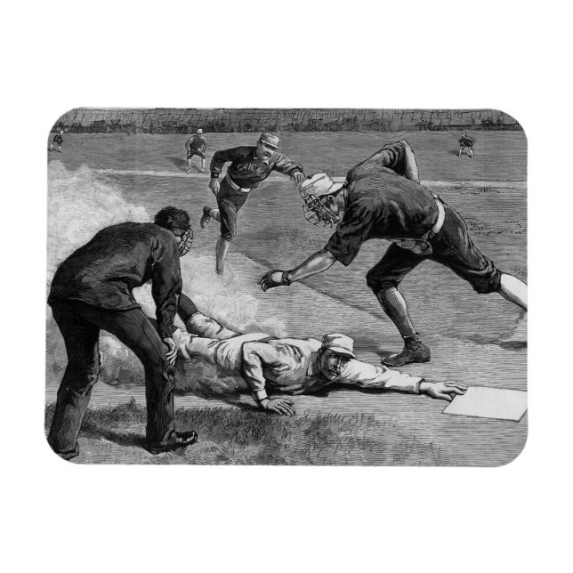 Vintage Baseball by Thure De Thulstrup, 1885 Magnet (Horizontal)