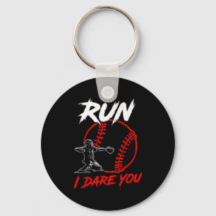 Vintage Baseball Catcher Funny Boys Go Ahead Run I Key Ring