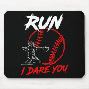 Vintage Baseball Catcher Funny Boys Go Ahead Run I Mouse Mat
