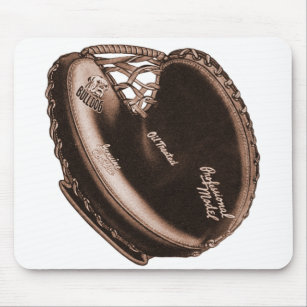 Vintage Baseball Catcher's Mitt Bulldog Brand Mouse Mat