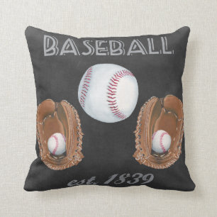 Vintage Baseball Chalkboard Design Cushion