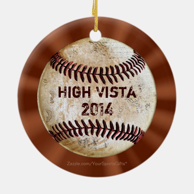 Vintage Baseball Christmas Ornament Your Order (Back)