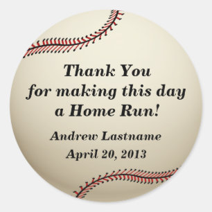 Vintage Baseball Classic Round Sticker