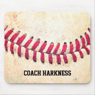 Vintage Baseball Custom Name Mouse Mat