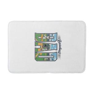 Vintage Baseball Dad Engraved Letter Shirt Design_ Bath Mat
