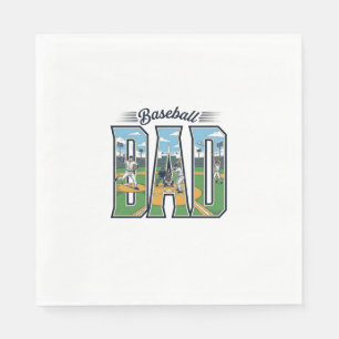 Vintage Baseball Dad Engraved Letter Shirt Design_ Napkin