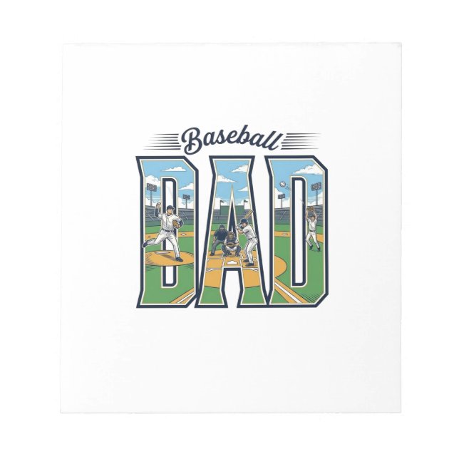 Vintage Baseball Dad Engraved Letter Shirt Design_ Notepad (Front)