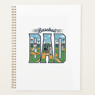 Vintage Baseball Dad Engraved Letter Shirt Design_ Planner
