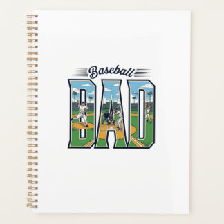 Vintage Baseball Dad Engraved Letter Shirt Design_ Planner