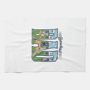 Vintage Baseball Dad Engraved Letter Shirt Design_ Tea Towel