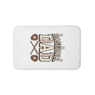 Vintage Baseball Dad Father’s Day Bath Mat