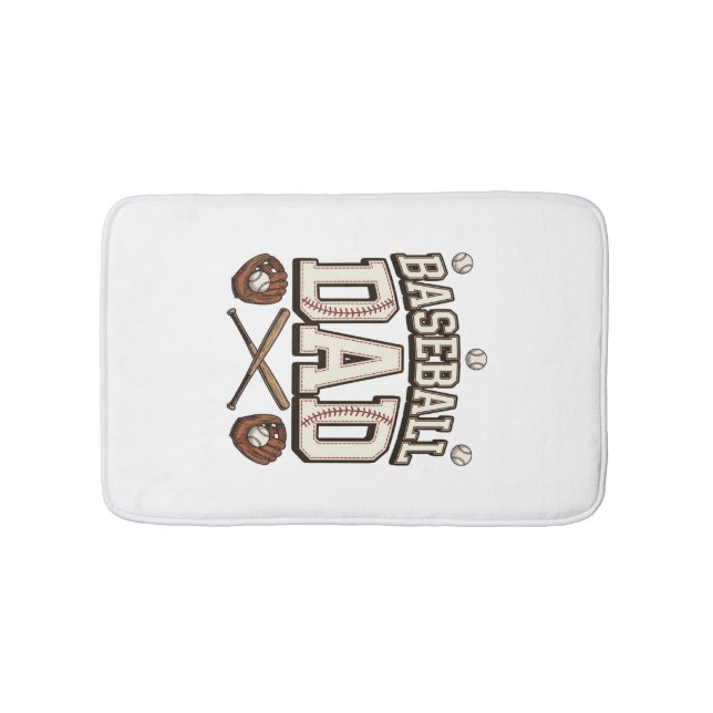 Vintage Baseball Dad Father’s Day Bath Mat (Front)