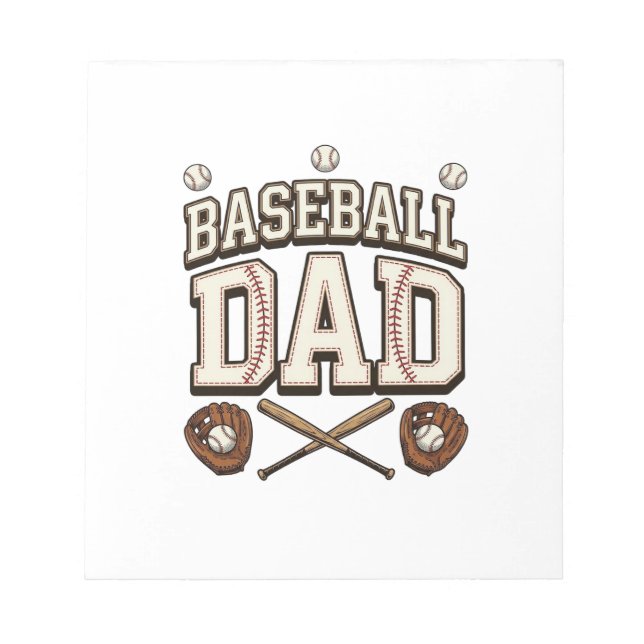 Vintage Baseball Dad Father’s Day Notepad (Front)