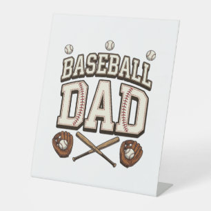 Vintage Baseball Dad Father’s Day Pedestal Sign