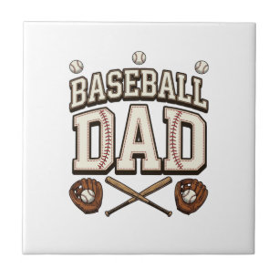 Vintage Baseball Dad Father’s Day Tile