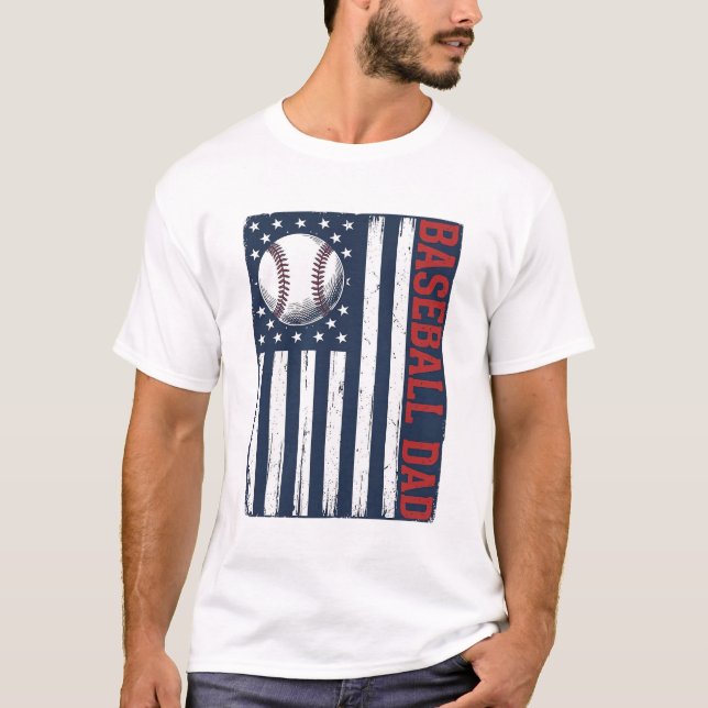 Vintage Baseball Dad Flag Shirt Design_1 (Front)