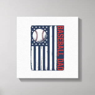 Vintage Baseball Dad Flag Shirt Design_1 Canvas Print
