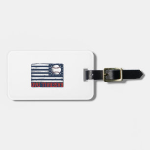Vintage Baseball Dad Flag Shirt Design_1 Luggage Tag