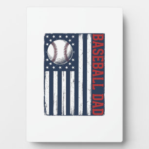 Vintage Baseball Dad Flag Shirt Design_1 Plaque