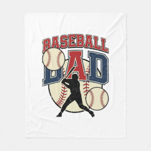 Vintage Baseball Dad Shirt Design_1 Fleece Blanket