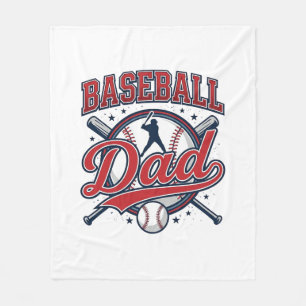 Vintage Baseball Dad Shirt Design_1 Fleece Blanket
