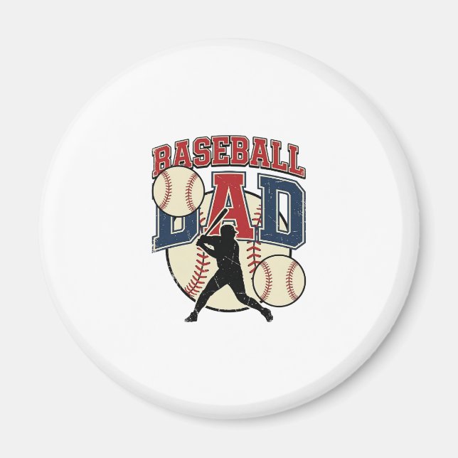 Vintage Baseball Dad Shirt Design_1 Magnet (Front)