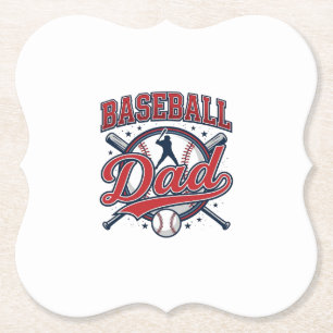 Vintage Baseball Dad Shirt Design_1 Paper Coaster