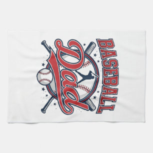 Vintage Baseball Dad Shirt Design_1 Tea Towel