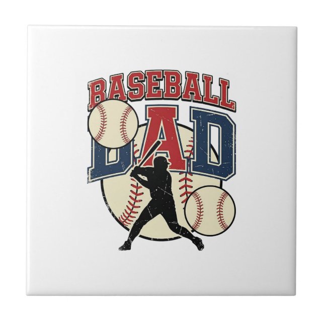 Vintage Baseball Dad Shirt Design_1 Tile (Front)