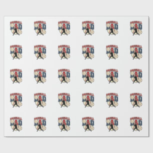 Vintage Baseball Dad Shirt Design_1 Wrapping Paper