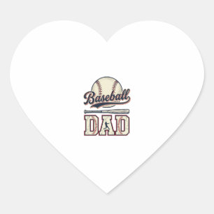 Vintage Baseball Dad Vector Shirt Design_1 Heart Sticker