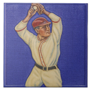Vintage Baseball Design Ceramic Tile