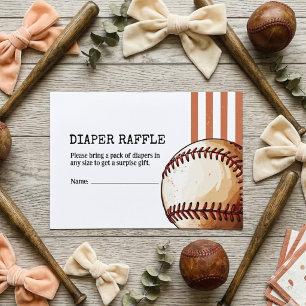Vintage Baseball Diaper Raffle Baby Shower Enclosure Card