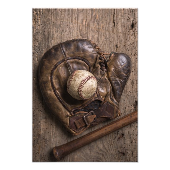 Vintage Baseball Equipment Photo Print (Front)