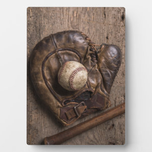 Vintage Baseball Equipment Plaque