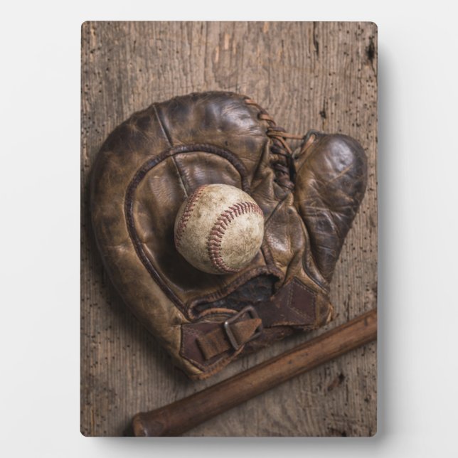 Vintage Baseball Equipment Plaque (Front)