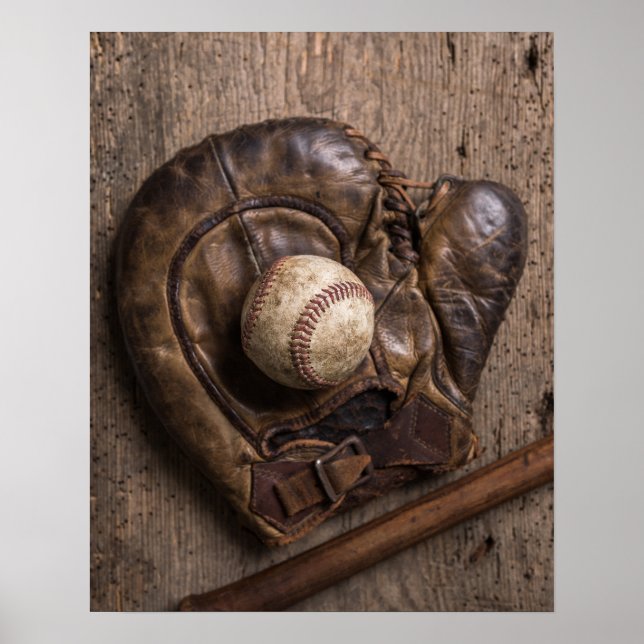 Vintage Baseball Equipment Poster (Front)