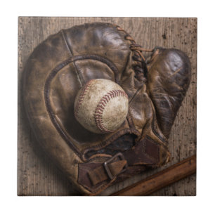 Vintage Baseball Equipment Tile