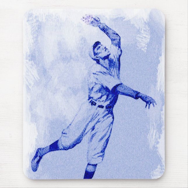 Vintage Baseball Fielder Mouse Pad (Front)