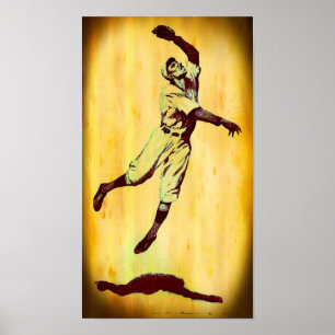 Vintage Baseball Fielder Poster