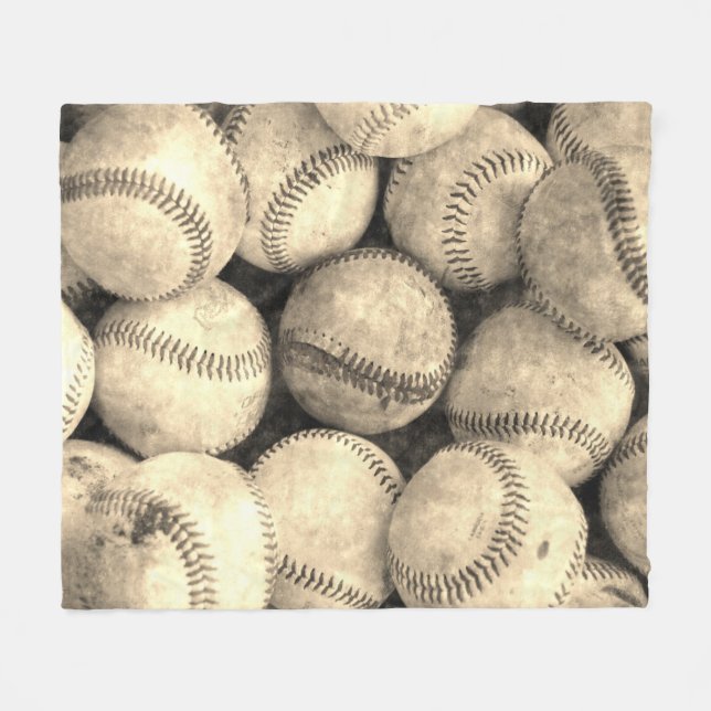 Vintage baseball fleece blanket (Front (Horizontal))