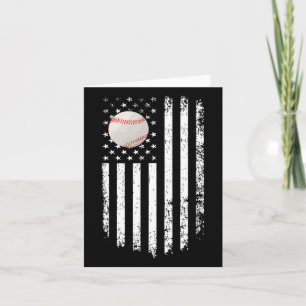 Vintage Baseball Game Day American Flag For Dad &a Card
