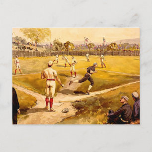 Vintage Baseball Game Postcard