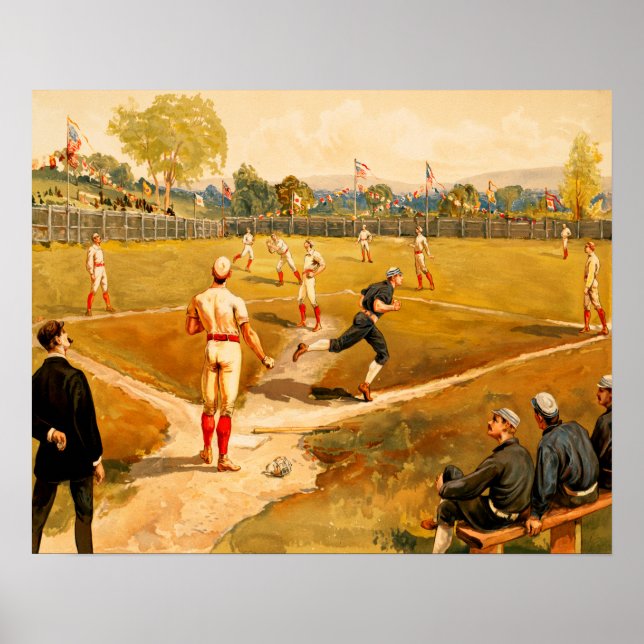 Vintage Baseball Game Poster (Front)