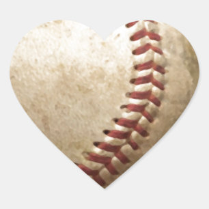 Vintage Baseball Heart Sticker