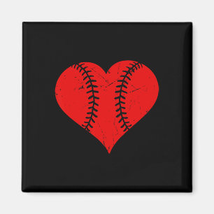 Vintage Baseball Heart Valentine's Day Boys Girls Magnet