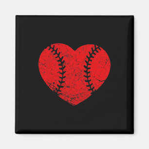 Vintage Baseball Heart Valentine's Day Boys Girls Magnet